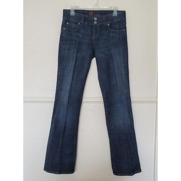 Kut From The Kloth Boot Cut Jeans Dark Wash Blue Denim Flap Pocket Women's Sz 4 - Picture 1 of 16